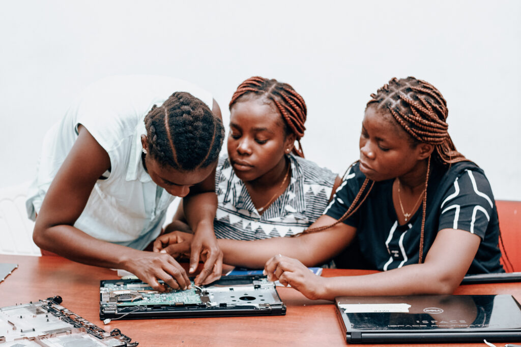 TVET Participants in the Hardware practical class